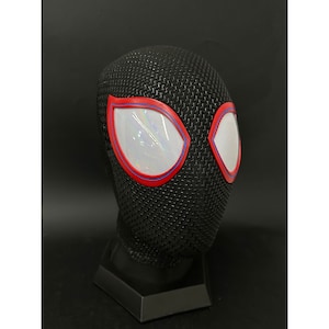 Miles Morales Spider-Man mask,Spiderman Mask Cosplay Mask with Faceshell and magnetic lenses Wearable mask Christmas Gift