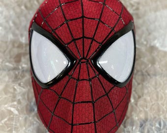 Máscara de cosplay mejorada de El Asombroso Hombre Araña 2 con máscara y lentes. Máscara de El Asombroso Hombre Araña para usar, regalo navideño.