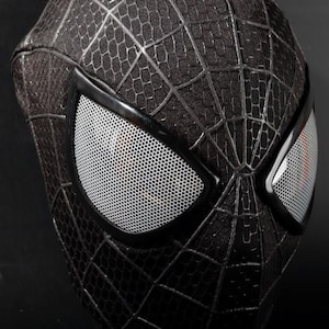 Máscara negra de Amazing Spiderman, máscara de cosplay de Amazing Spiderman 2 con careta y lentes, máscara usable imagen 2