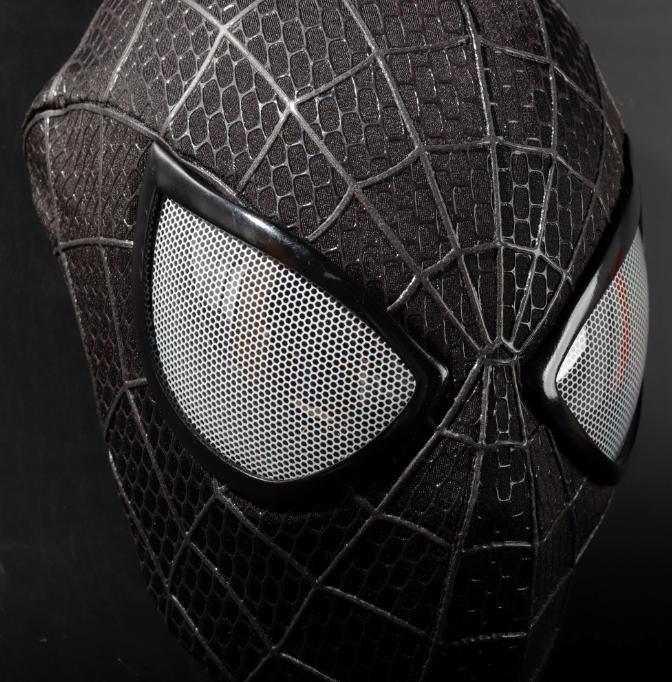 ブラック アメイジング スパイダーマン マスク、フェイスシェルと