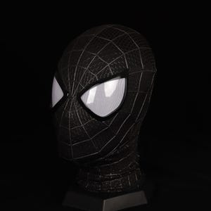 Black Amazing Spiderman Mask,Amazing Spiderman 2 Cosplay Mask with Faceshell and Lenses,Wearable mask