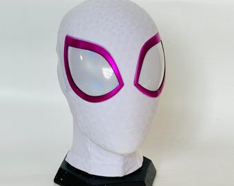 Máscara de cosplay de Gwen personalizada, máscara de Spiderman con carcasa facial 3D y lentes magnéticas, accesorio de película portátil