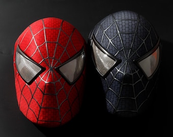 Máscara personalizada de Spiderman de Sam Raimi para cosplay. Máscara de Spiderman con carcasa facial 3D y lentes magnéticas. Máscara para usar. Regalo de Navidad.