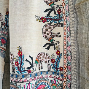 Enchanting Elegance: Madhubani Scarf/Dupatta