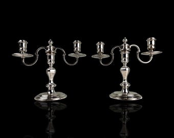 Pair of Silver Plate Candelabras or Candlestick holders. Garrard & Co. English.