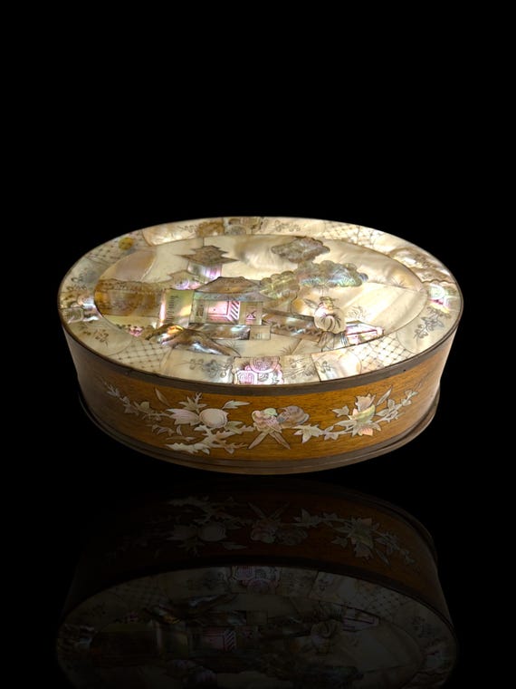 Antique French Colonial Box. Mother of Pearl. Circa 1880-1920