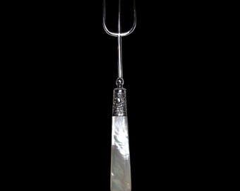 Vintage Mother of Pearl Sterling Silver Fork: 1921, Francis Howard, England.
