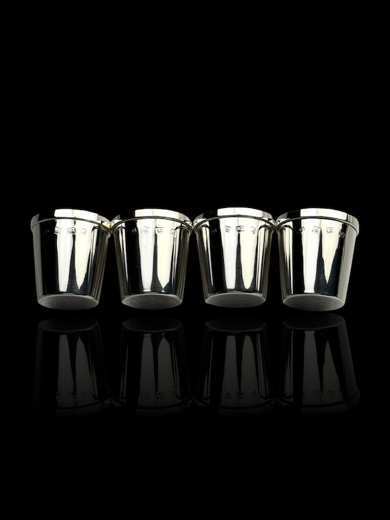 Solid Sterling Silver Shot Glasses, 1975