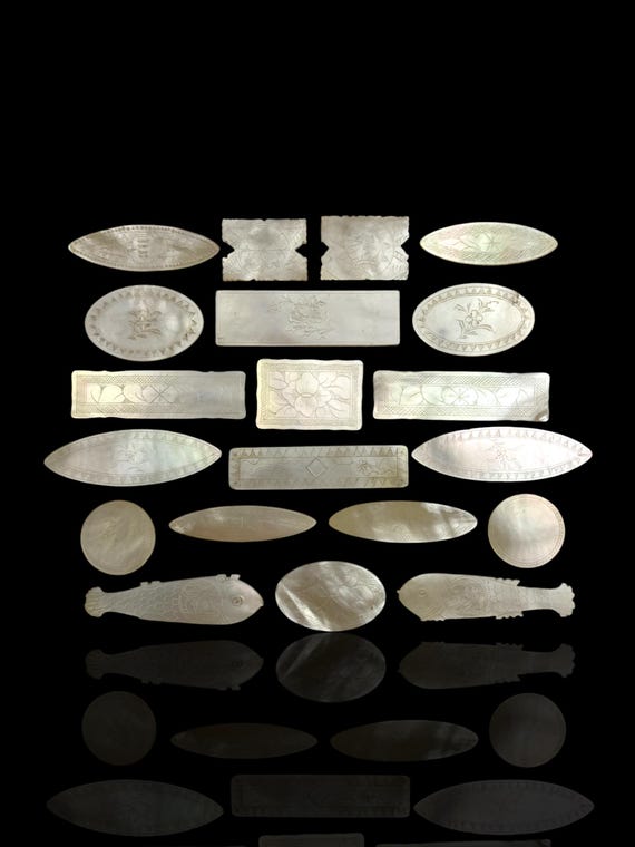 Antique Mother of Pearl Gaming Counters. 18th-19th Century.