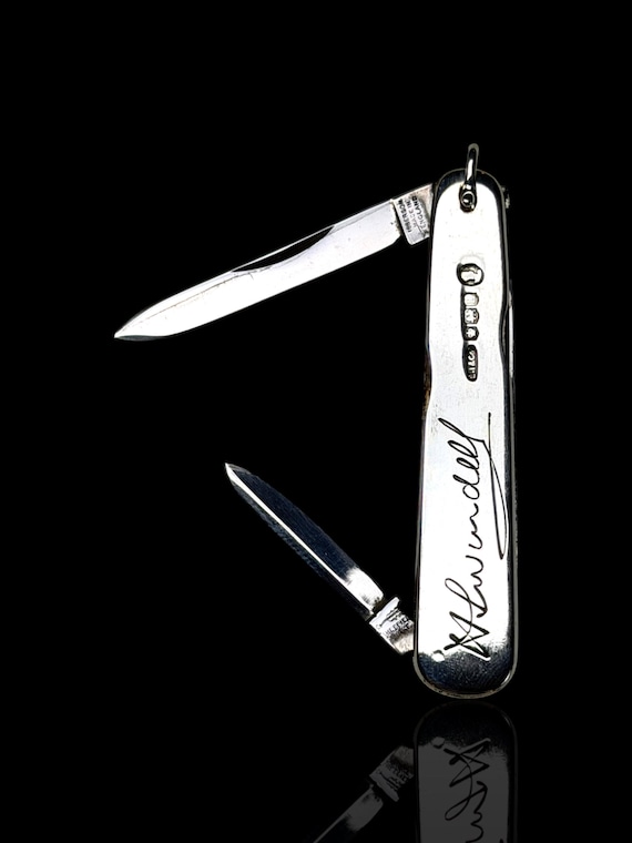 Vintage 1953 Sterling Silver Pocket Knife, Queen Elizabeth Coronation Hallmark, George Ibberson & Co