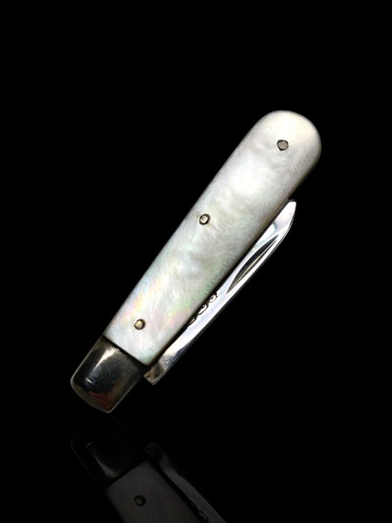 Antique 1879 Sterling Silver & Mother-of-Pearl Folding Pocket Knife – London Hallmarked