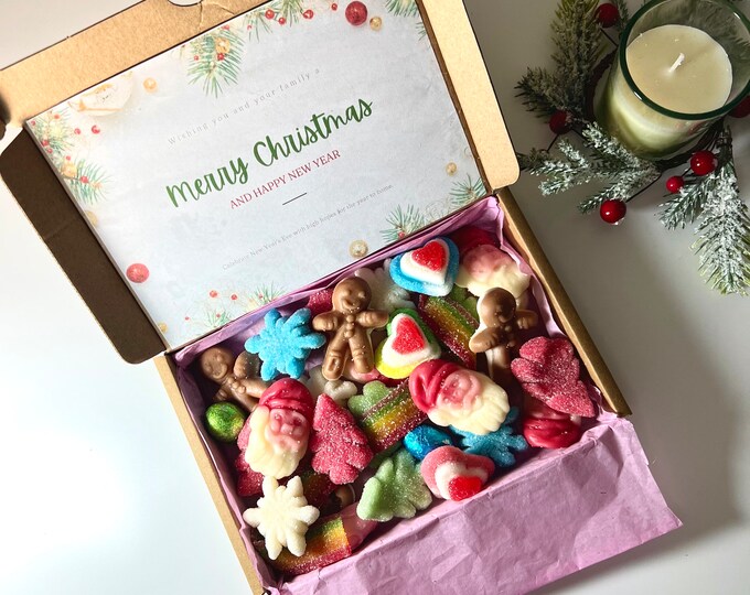 CHRISTMAS Sweet Box Pick N Mix Letter Box Sweets Personalised Birthday