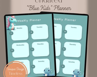 Stay Organized and Stylish With Our Blue Kids Weekly Planner, Adorably Themed Organizer for Each Week, Get Yours Today