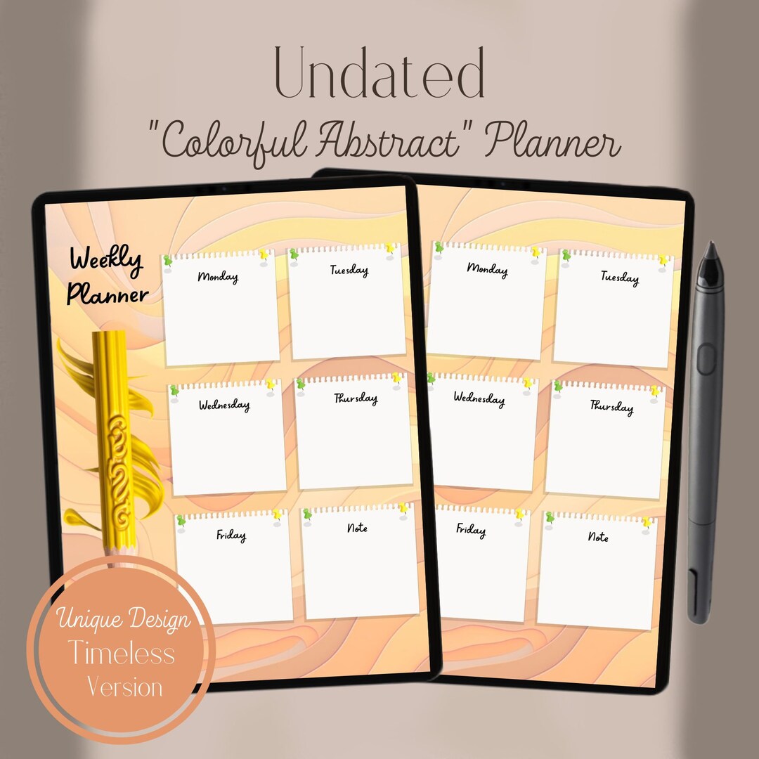 Stay Stylishly Organized With Our Colorful Abstract Weekly Planner ...