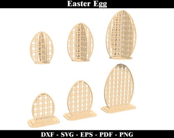 Easter Egg dxf, Easter Egg svg, Easter Egg laser cutting, Standing Easter eggs digital files - dxf, svg, png, eps, pdf.