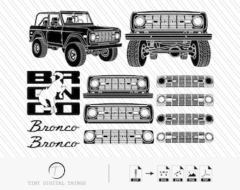 Ford Bronco SVG | Ford Bronco PNG | Ford Bronco Grilles SVG | Ford Bronco Cut files for Cricut, Silhouette digital files svg, png, eps, pdf.