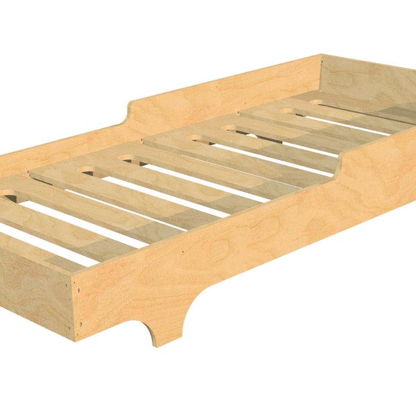 Wooden Bed for Children - digital files for CNC Cutting - igs, stl, stp, dxf