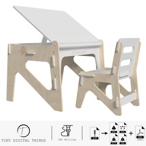 Montessori Table and Chair | Montessori Kids Table and Chair | Toddler Furniture | Toddler Table Set digital files dxf svg stp igs