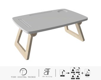Foldable Bed Table CNC Cut Files | Foldable Laptop Stand | Laptop Bed Tray | Laptop Table | Breakfast Serving Tray digital files dxf svg stp