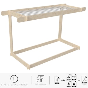 Loundry Rack CNC Cut Files | Drying Rack | Clothesline Stand | Laundry Hanger | Clothes Drying Stand digital files dxf svg stp igs