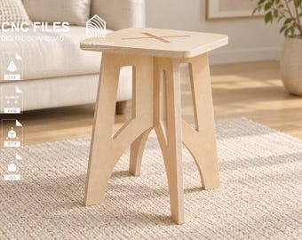 Plywood Stool CNC, Toilet Stool DXF, Flat Pack Stool, Side Table, End Table, Plant Stand, Coffee Table, Bedside Table Digital Download
