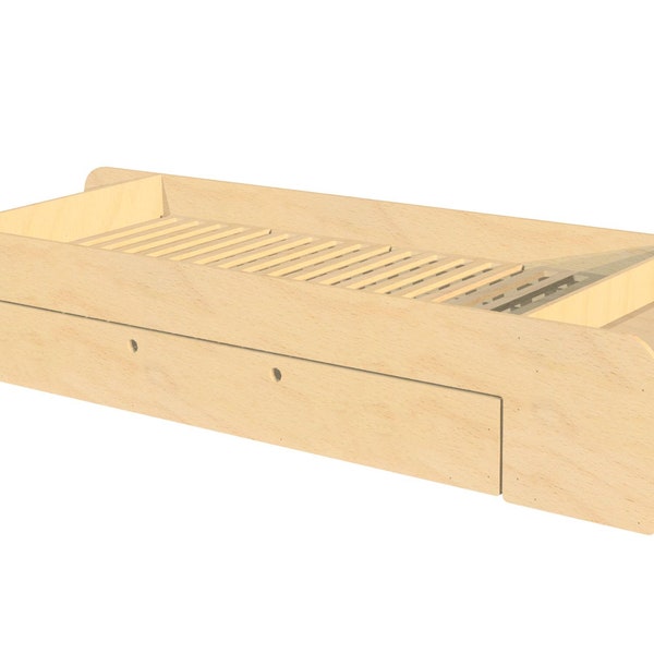 Wooden Bed for Children - digital files for CNC Cutting - igs, stl, stp, dxf