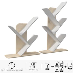 Free Standing Bookshelf CNC Cut Files | Tree Bookshelf | Bookcase | Book Organizer | Book Rack | Book Storage digital files dxf svg stp igs