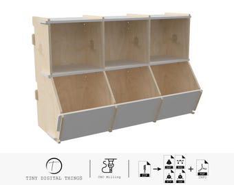 Montessori Bookshelf CNC Cut Files | Montessori Bookcase | Montessori Toy Storage | Montessori Furniture digital files dxf svg stp igs