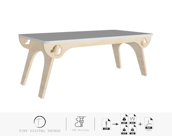 Foldable Bed Table CNC Cut Files | Foldable Laptop Stand | Laptop Bed Tray | Laptop Table | Breakfast Serving Tray digital files dxf svg stp