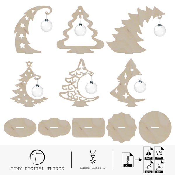 Christmas Tree Laser Cutting, Christmas Tree DXF, Christmas Tree SVG, Christmas Decoration, Christmas Tree Stand DXF, Christmas Tree Decor