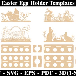 Easter Egg Holder DXF Egg Holder SVG Egg Holder for laser cutting Egg stand DXF Easter table decor svg Easter laser cut - dxf svg pdf eps.