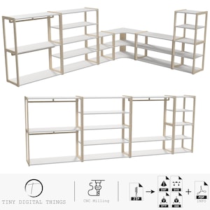 Montessori Toy Storage CNC Cut Files | Clothing Rack  | Playroom Space Organizer | Wooden Wardrobe | Toy Organizer digital files dxf svg stp
