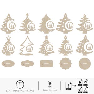 Taglio laser dell&#39;albero di Natale, albero di Natale DXF, albero di Natale SVG, decorazione natalizia, supporto per albero di Natale DXF, decorazioni per albero di Natale