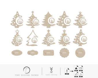 Christmas Tree Laser Cutting, Christmas Tree DXF, Christmas Tree SVG, Christmas Decoration, Christmas Tree Stand DXF, Christmas Tree Decor