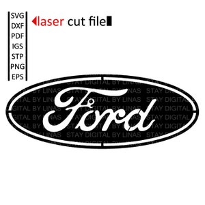 Ford Logo - digital files for Laser Cutting - igs, stl, stp, dxf, svg, pdf, png, eps.