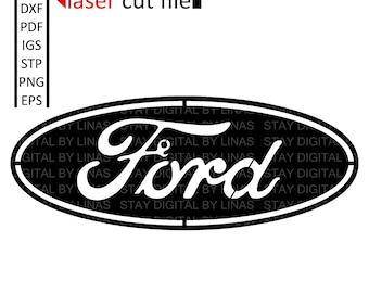 Ford Logo - digital files for Laser Cutting - igs, stl, stp, dxf, svg, pdf, png, eps.