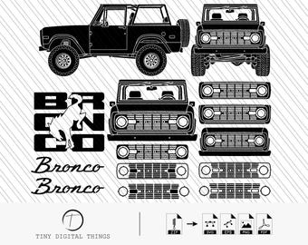 Ford Bronco SVG | Ford Bronco PNG | Ford Bronco Grilles SVG | Ford Bronco Cut files for Cricut, Silhouette digital files svg, png, eps, pdf.