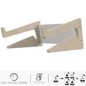 Laptop Stand for Desk CNC Cut Files | Laptop Holder | Wooden Laptop Stand | Notebook Stand digital files dxf svg stp igs