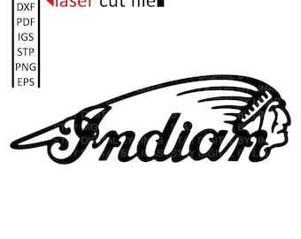 Indian Motorcycle Logo - digital files for Laser Cutting - igs, stl, stp, dxf, svg, png, eps.