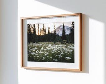 Wildflowers Photography | Nature Landscape Large Wall Art | Green Nature Digital Print | Nordic Forest Wall Art | Digital Download
