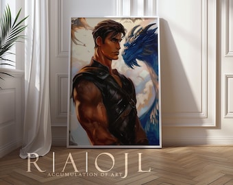 Póster de Xaden Riorson de Fourth Wing | Basgiath War College | Mercancía Bookworm | Dragon Rider | Póster de Fourth Wing | Descarga digital |