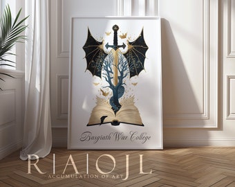 Fourth Wing Crest Print | Basgiath War College | Bookworm Merch | Dragonriders Wall Art | Fourth Poster | Digital Download | Multiple Sizes