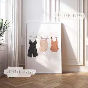 Swimsuit Watercolor Vintage Style Art Prints | Summer Vibes Bathing Suit Art | Beach House Decor | Coastal Wall Art | Ocean Wall Art