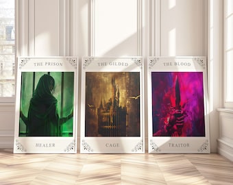 The Prison Healer set of 3 Prints | The Gilded Cage | The Blood Traitor | Book Citation Wall Art | Bookworm Merch | DIGITAL DOWNLOAD