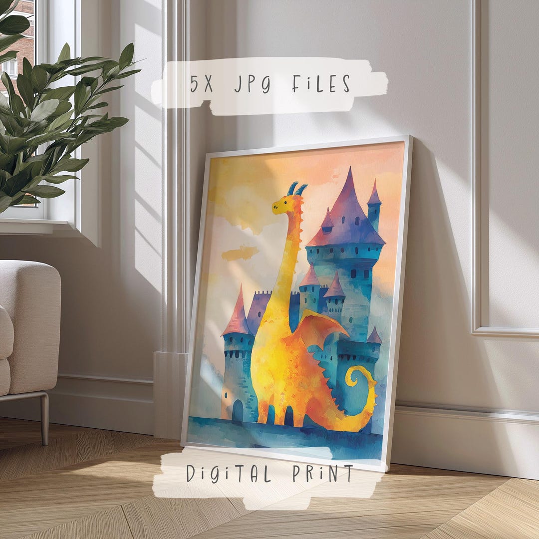 Dragon Nursery Decorations Print | Childrens Dragon Art | Boys Room ...