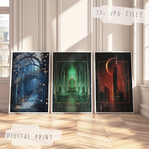 Sarah J Maas set of 3 Prints | Throne of Glass Poster | Crescent City | Acotar | Book Citation Wall Art | Bookworm Merch | DIGITAL DOWNLOAD