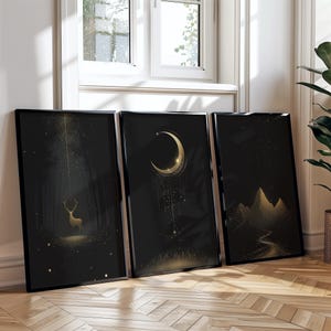 Sarah J Maas Black Gold 3-delige printset | Throne of Glass poster | Crescent City | Acotar | Cadeau voor boekenwurm |