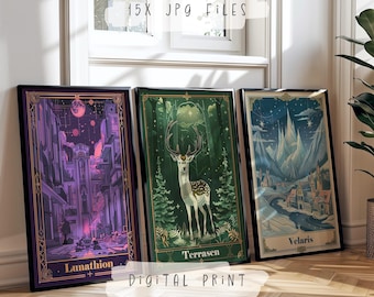 Sarah J Maas set of 3 Prints | Throne of Glass Poster | Crescent City | Acotar | Book Citation Wall Art | Bookworm Merch | DIGITAL DOWNLOAD