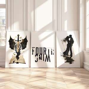Fourth Wing Poster Set of 3 Print | Book Citation | Bookworm Merch | Dragonriders Wall Art | Digital Download | Multiple Sizes