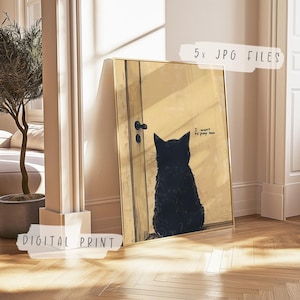 Cat Funny Bathroom Poster Print | Animal Wall Art | Toilet Wall Decor | Guest Toilet Picture | Bathroom Decor | Kitten Tomcat Digital Print